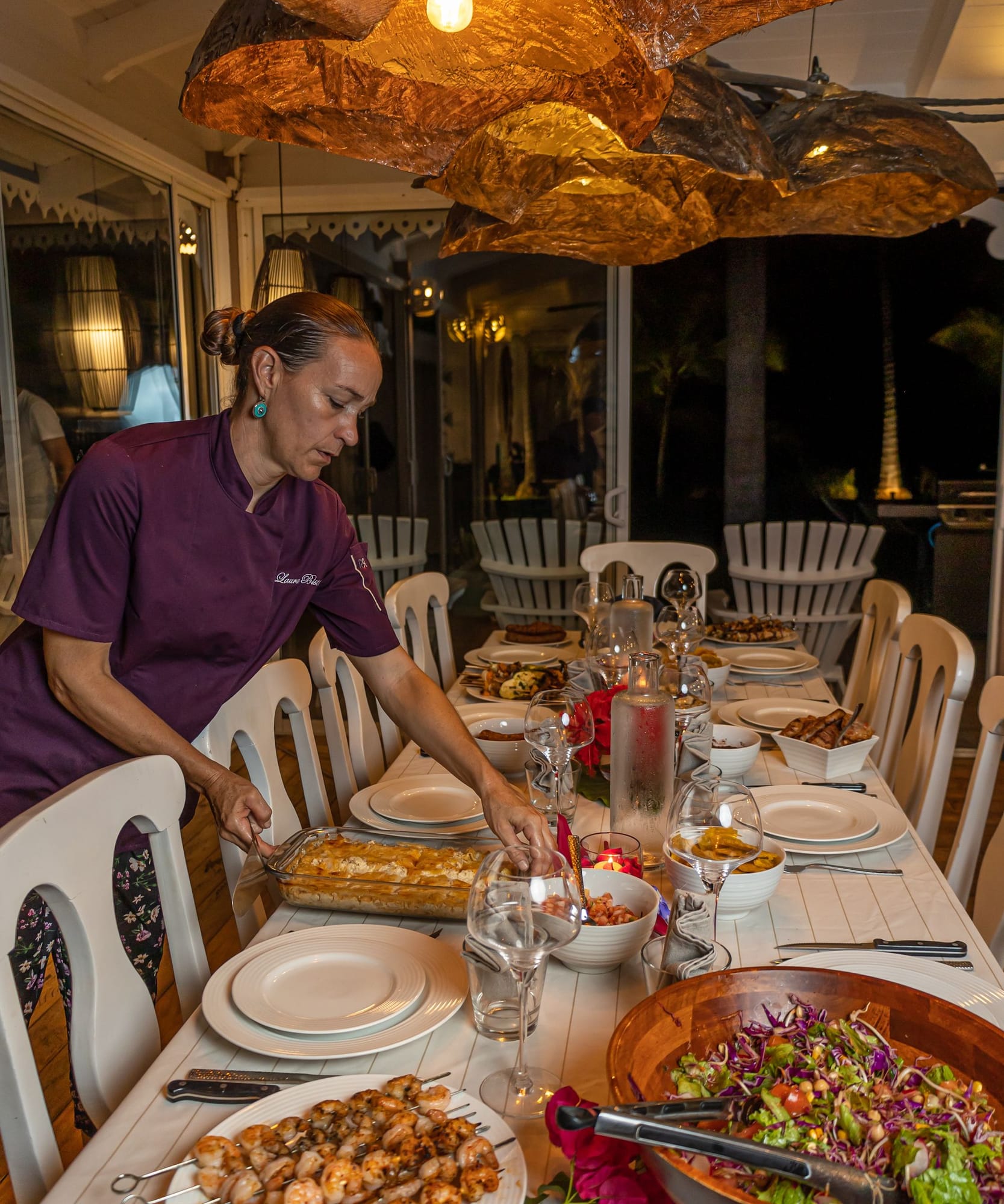 Private chef preparing a gourmet dinner