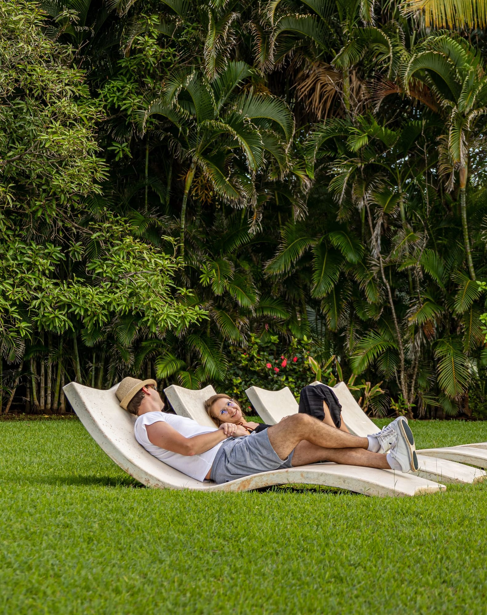 Couple enjoying cocktails at the villa