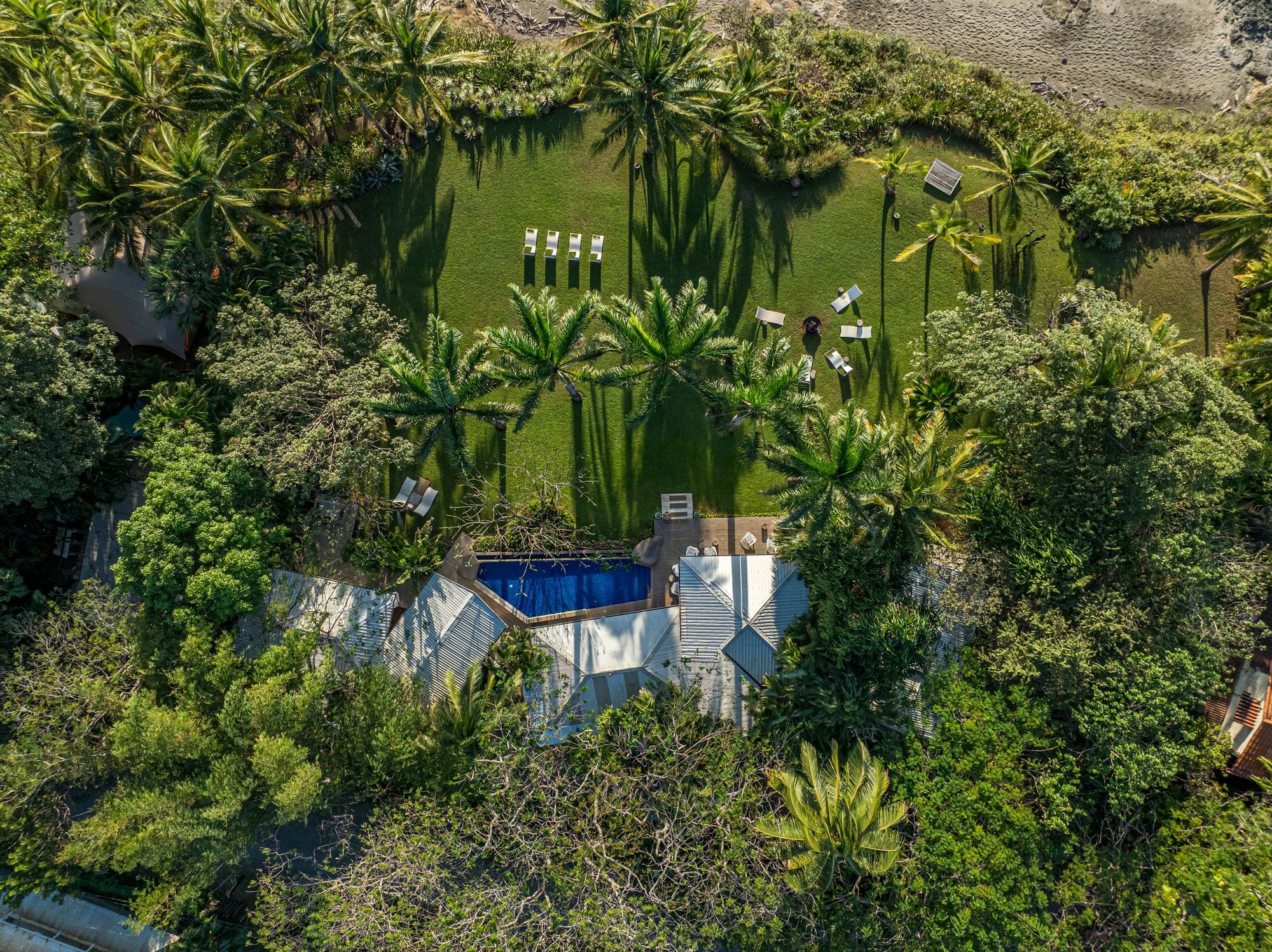 Aerial view of beach horseback trail